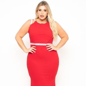 PLUS SIZE AUDREY RHINESTONE GOWN